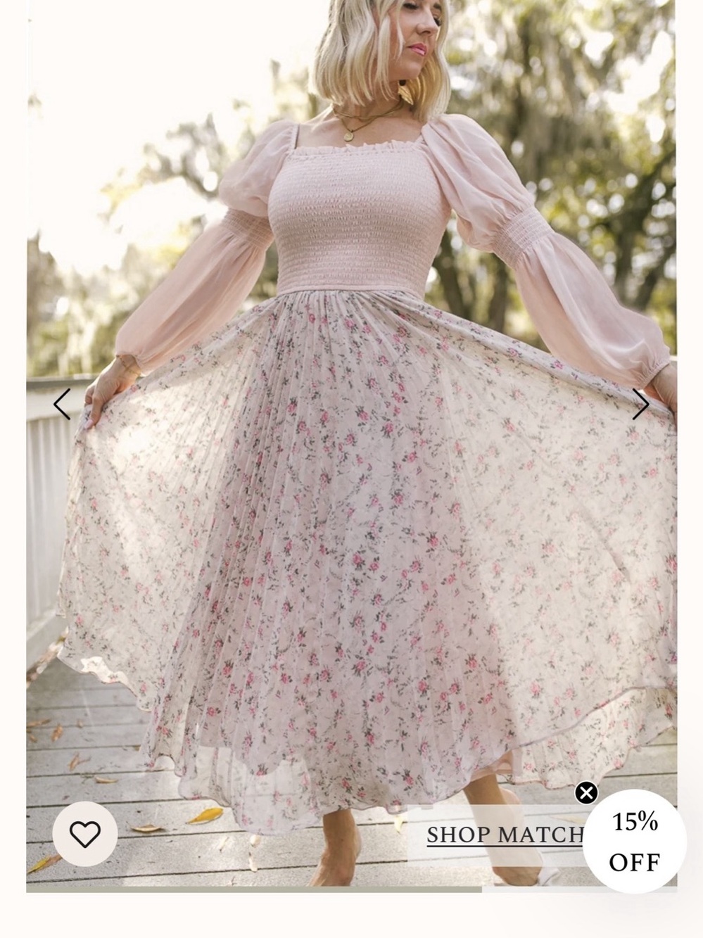 Ivy City Jolie Dress Floral Maxi Dress in Pink & White Size Small NWT
